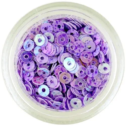 Okraski za nohte - bleščeči okrogli diski, lila barve