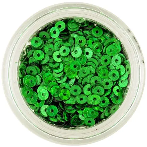 Okraski za nohte - ploščati diski, temno zeleni