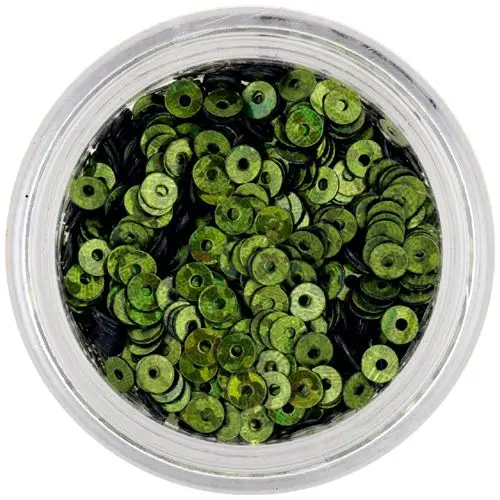 Bleščeči olivno zeleni diski za okraševanje nohtov