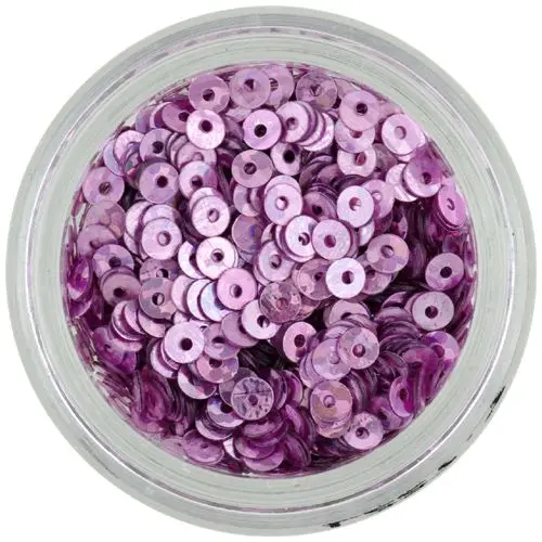 Bleščeči vijoličasto rožnati okrogli diski za okraševanje nohtov