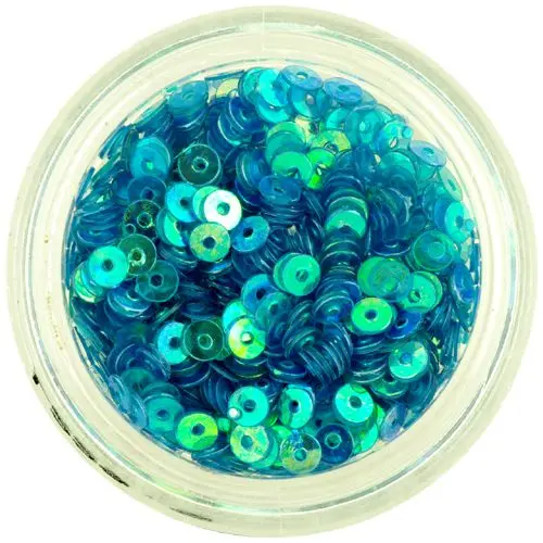 Bleščeči modro zeleni okrogli diski