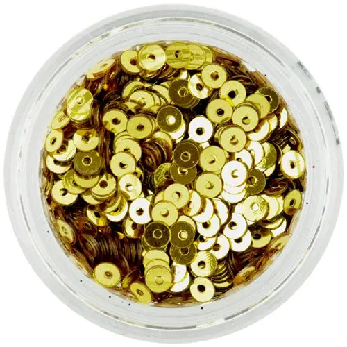 Bleščeči zlati okrogli diski za okraševanje nohtov