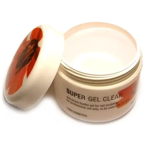 SUPER - Premium gel Clear, 40 ml, Lion Cosmetics - enofazni gel z leskom