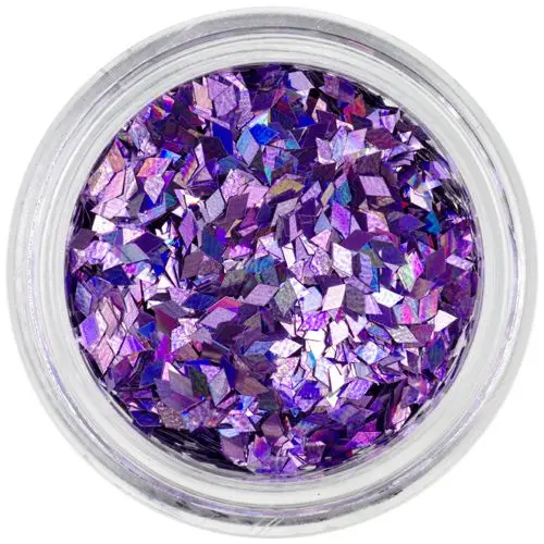 Diamantni okrasni konfeti za nohte - svetlo vijolični, hologramski