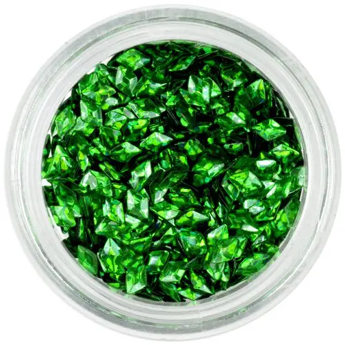 3D diamanti za okraševanje nohtov - temno zeleni, hologramski