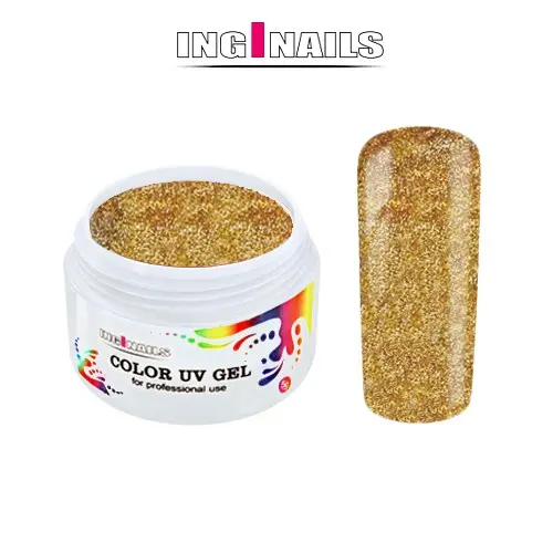 Barvni UV gel Inginails - Holo Gold, 5g