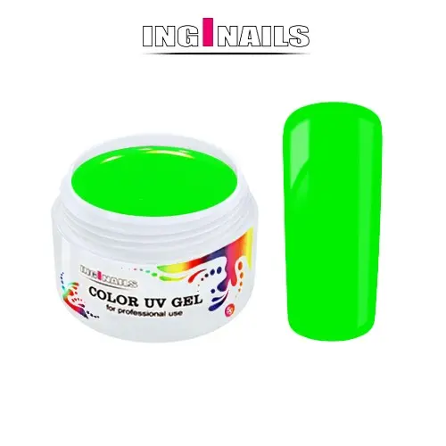 Barvni UV gel Inginails - Neon Green, 5g