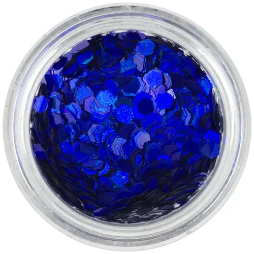 Temno modri konfeti - šestkotni aqua okraski