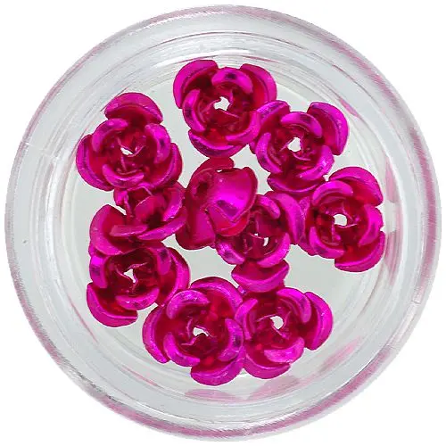Dekoracija za nohte, 10 kosov - ciklamne keramične vrtnice