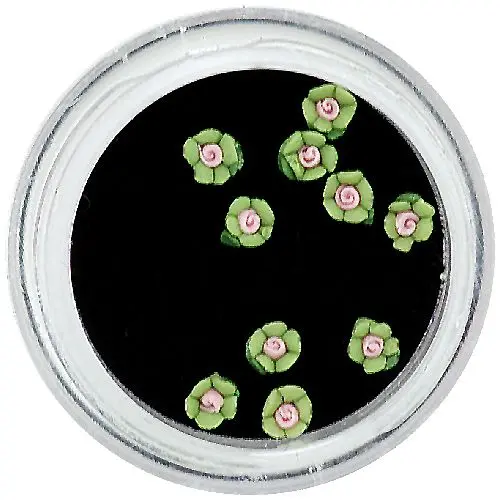 Svetlo zelene akrilne cvetlice za okraševanje nohtov