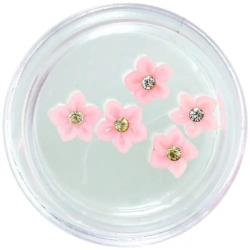 Svetlo rožnate akrilne cvetlice za okraševanje nohtov