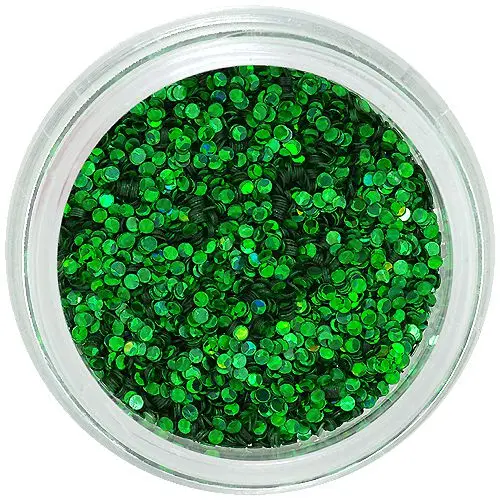 Smaragdno zelene okrogle bleščice za okraševanje nohtov