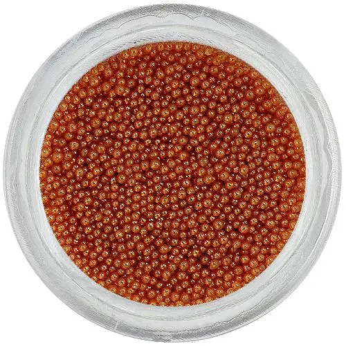 Oranžno-rjave perlice za nohte, 0,5 mm