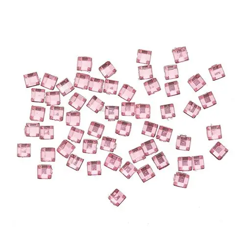 Kvadratni kamenčki - svetlo roza, 50 kos