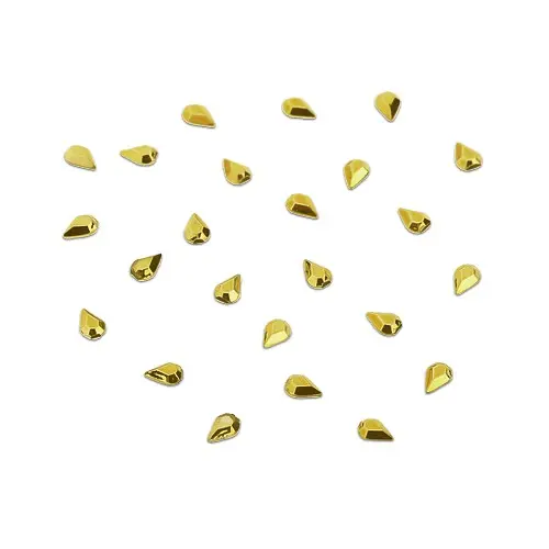 Kamenčki v obliki kapljic - zlati, 140 kos