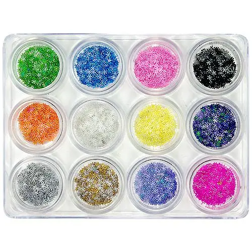 Nail art komplet, 12 kos - rožice iz blaga