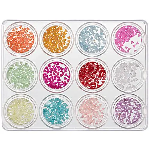 Nail art komplet, 12 kos - biserni trikotniki