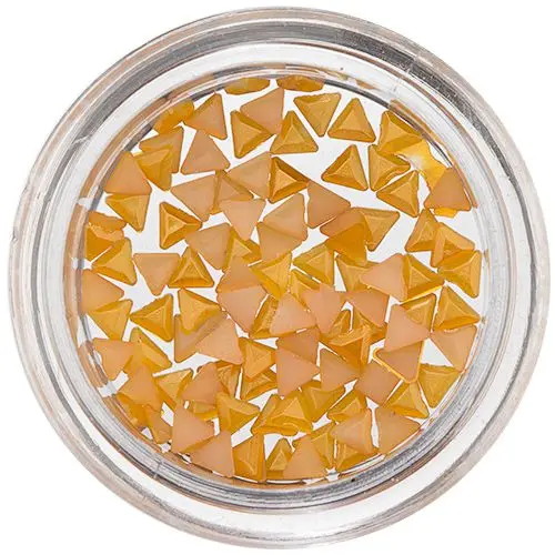 Trikotniki za okraševanje nohtov - oranžno rumeni z bisernatim sijajem