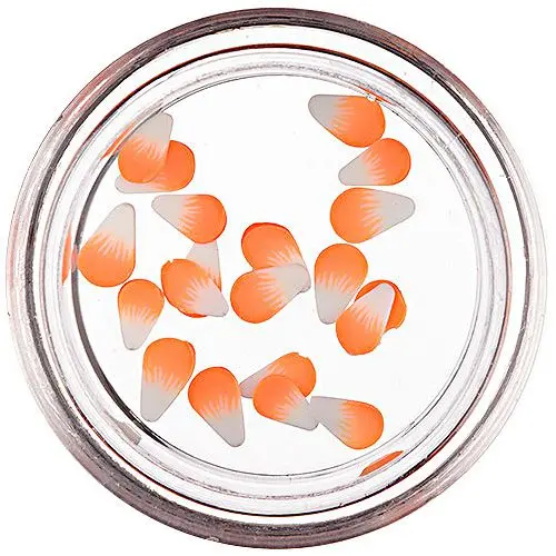 Fimo okraski - kapljice, belo-neonsko oranžne