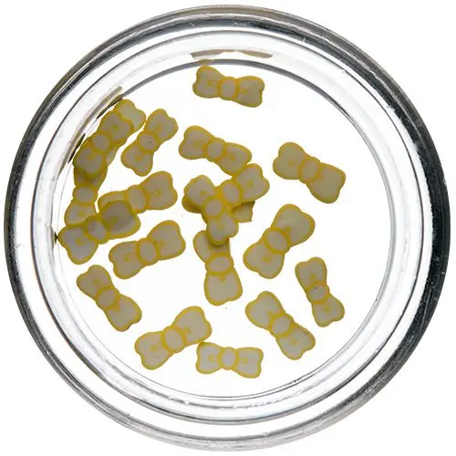 Fimo okraski - pentljice, rumeno-bele