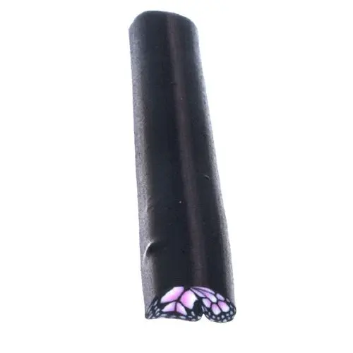 Fimo palčka - polovica metuljčka, roza-črna