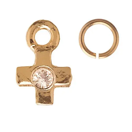 Okrasen piercing v obliki križa, zlate barve
